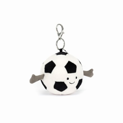 Jellycat Amuseables Sports Football Bag Charm USA | 37094ZTVE